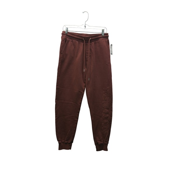 The Kooples Pants - The Kooples Joggers Women's Size XS Burgundy Organic Cotton Logo Sweatpants